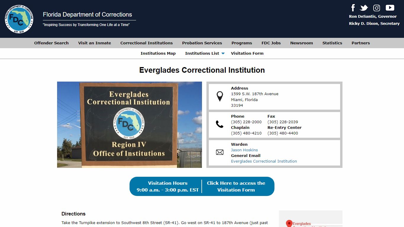 Everglades Correctional Institution - Florida Department of Corrections