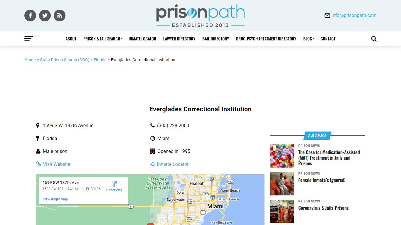 Everglades Correctional Institution - Prison Inmate Search & Locator ...