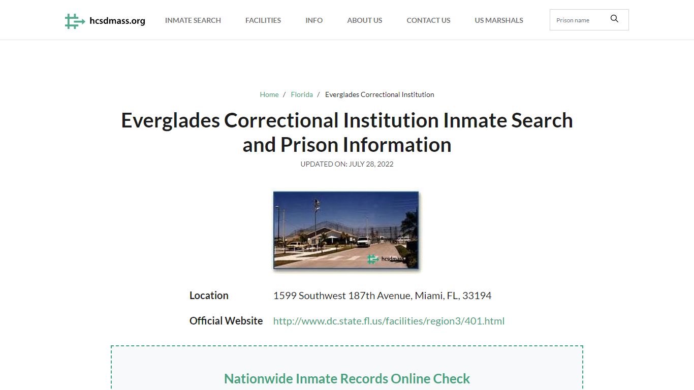 Everglades Correctional Institution Inmate Search, Visitation, Phone no ...